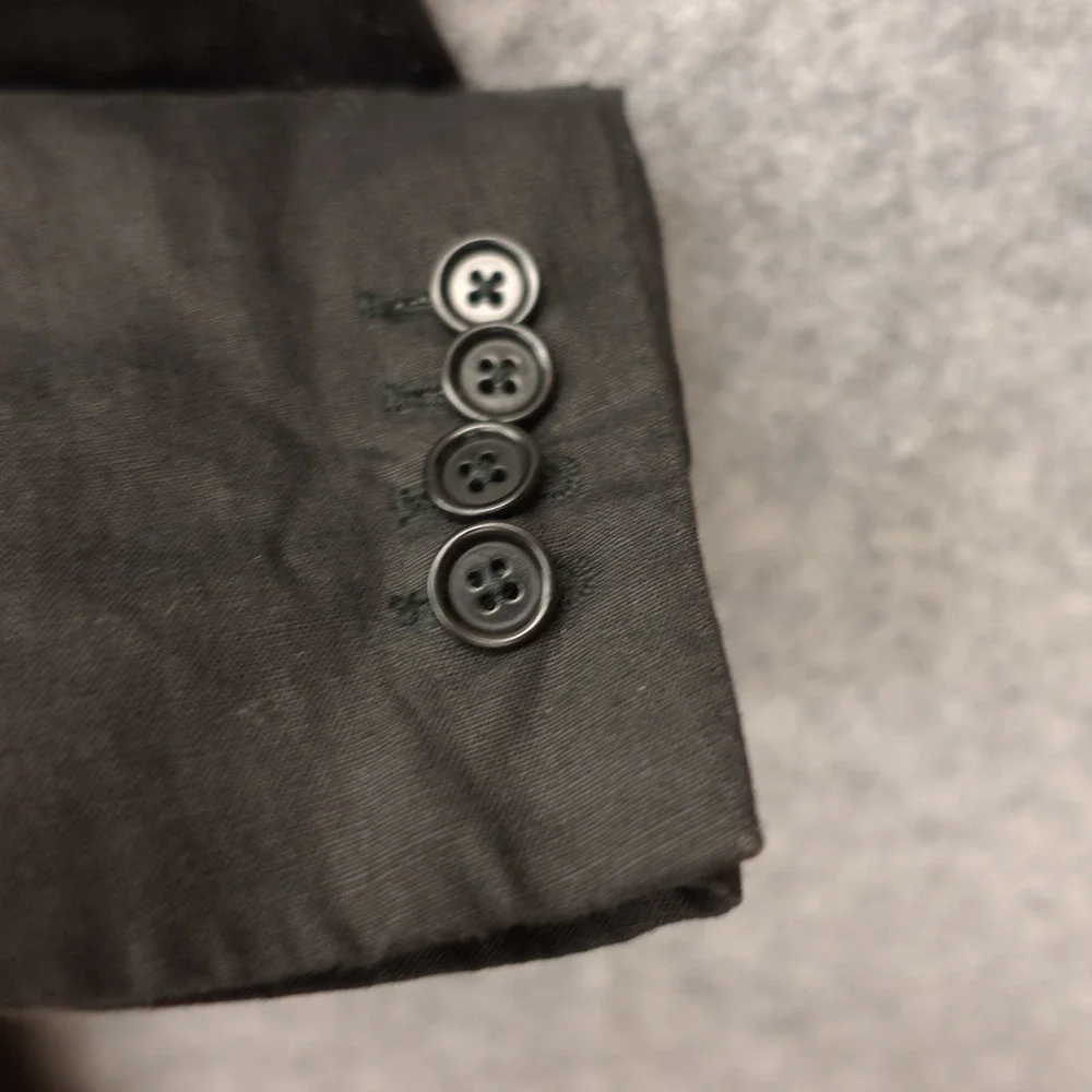 European Linen Sport Coat 42R MARK STEPHEN MARENGO Bespoke Slim Black Italian